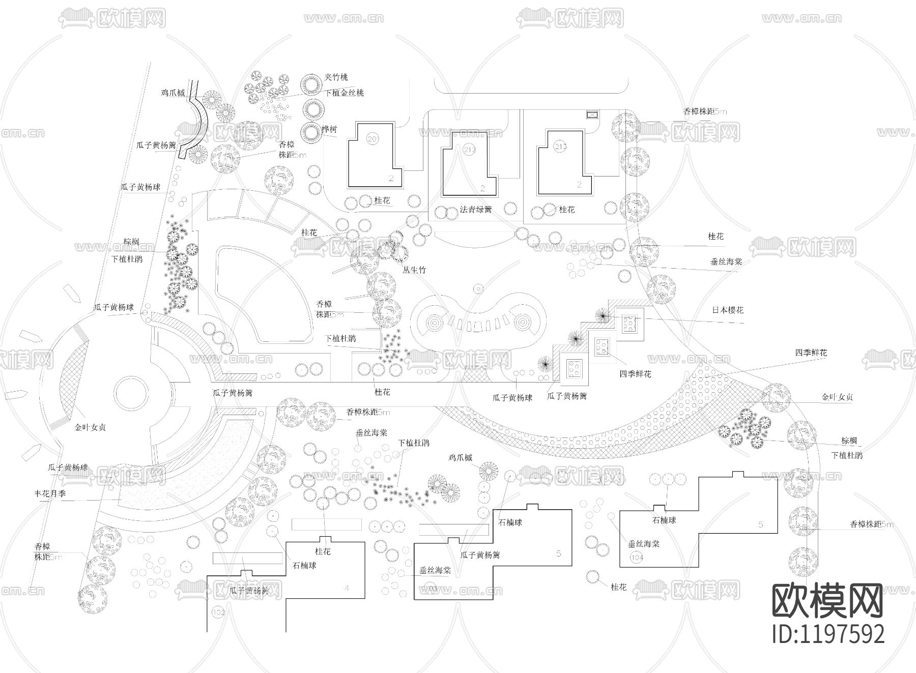 中心绿地平面配植图下载