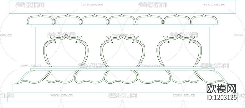 中式柱图块下载（渲染图3）