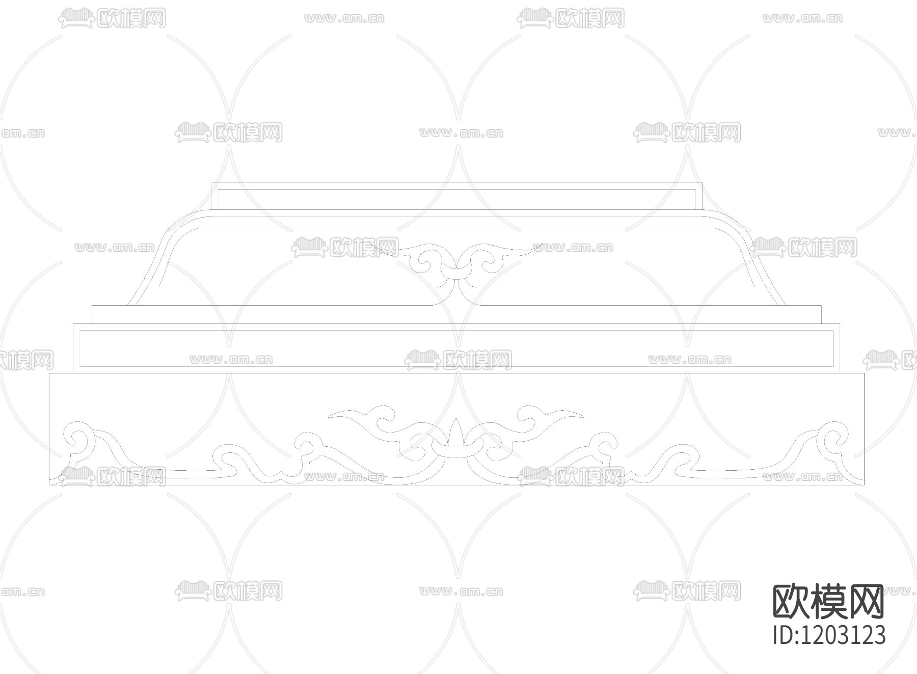 中式柱头的样式及详图下载（渲染图4）