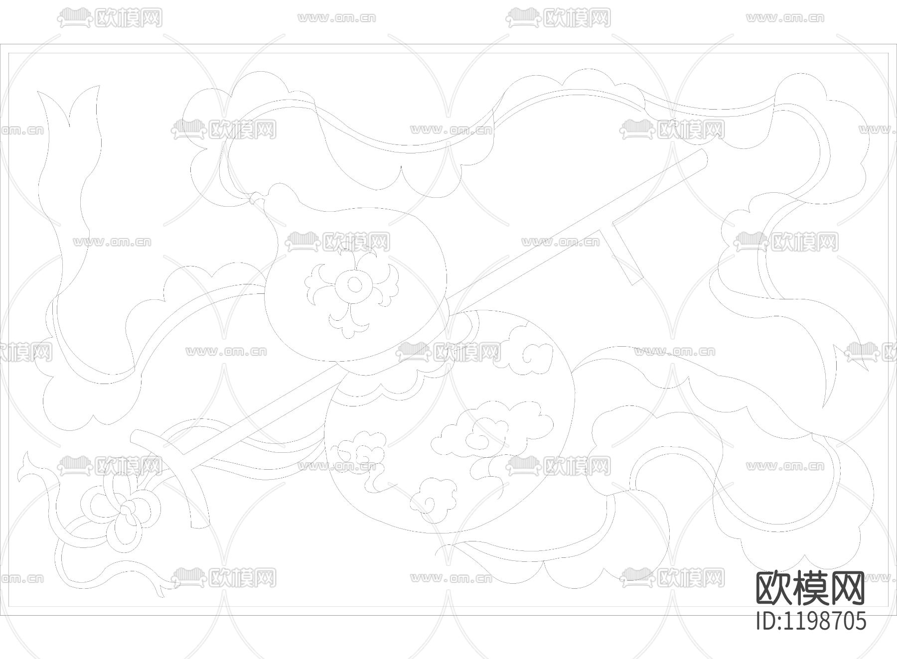 中式彩画图块暗八仙下载