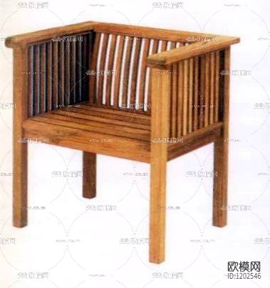 样板房软装实木凳下载（渲染图3）