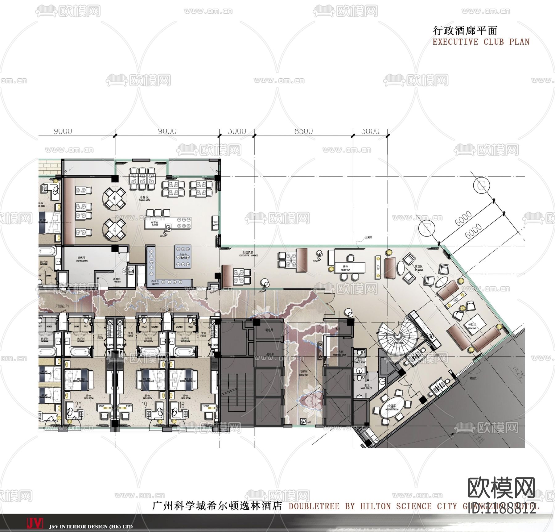 180套酒店平面方案合集下载（渲染图9）