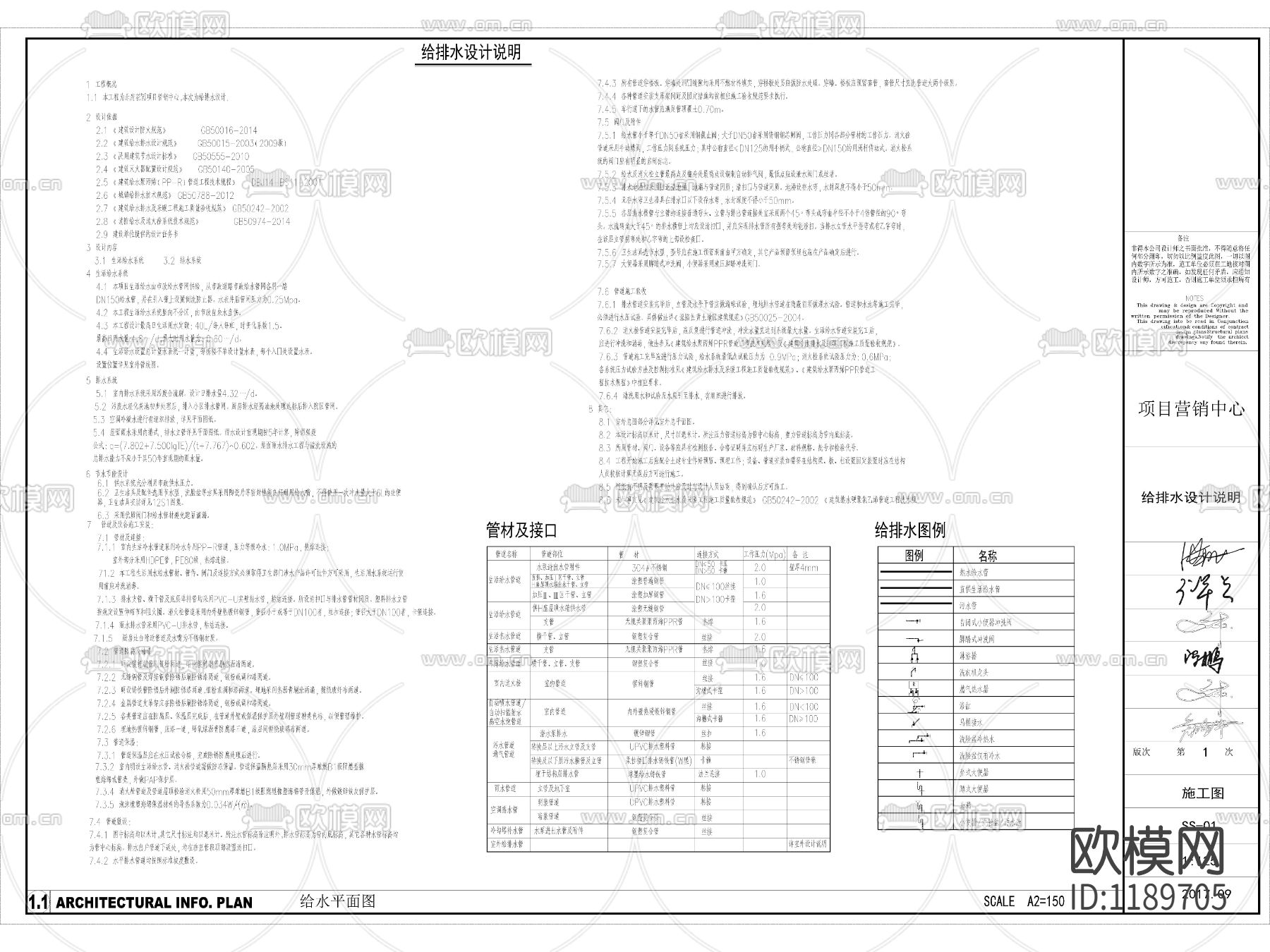 售楼处给排水平面图下载（渲染图1）