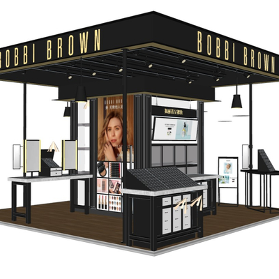  现代化妆品展示专柜su模型 