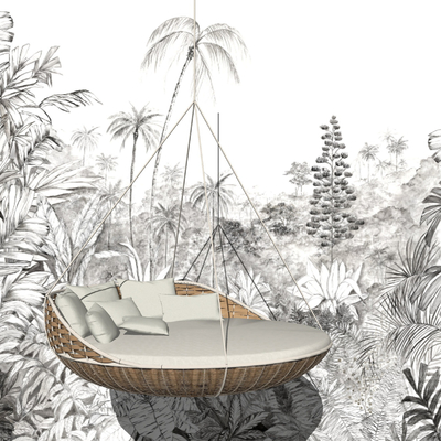 现代户外吊椅su模型