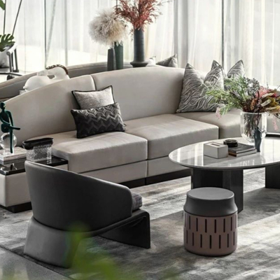 纳沃设计 现代布艺沙发组合