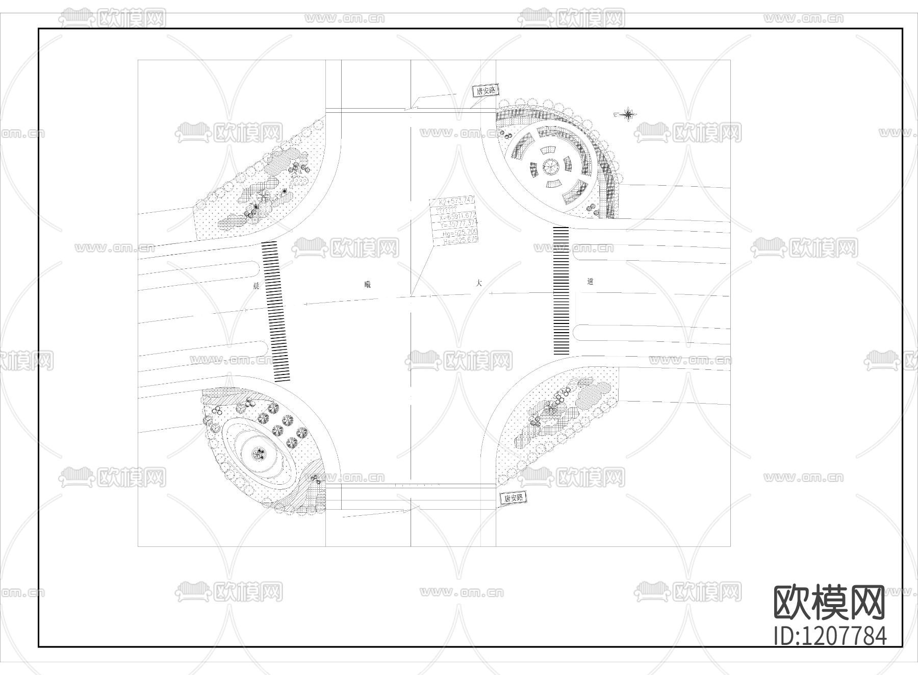 新修建的道路綠化施工圖下載（渲染圖3）