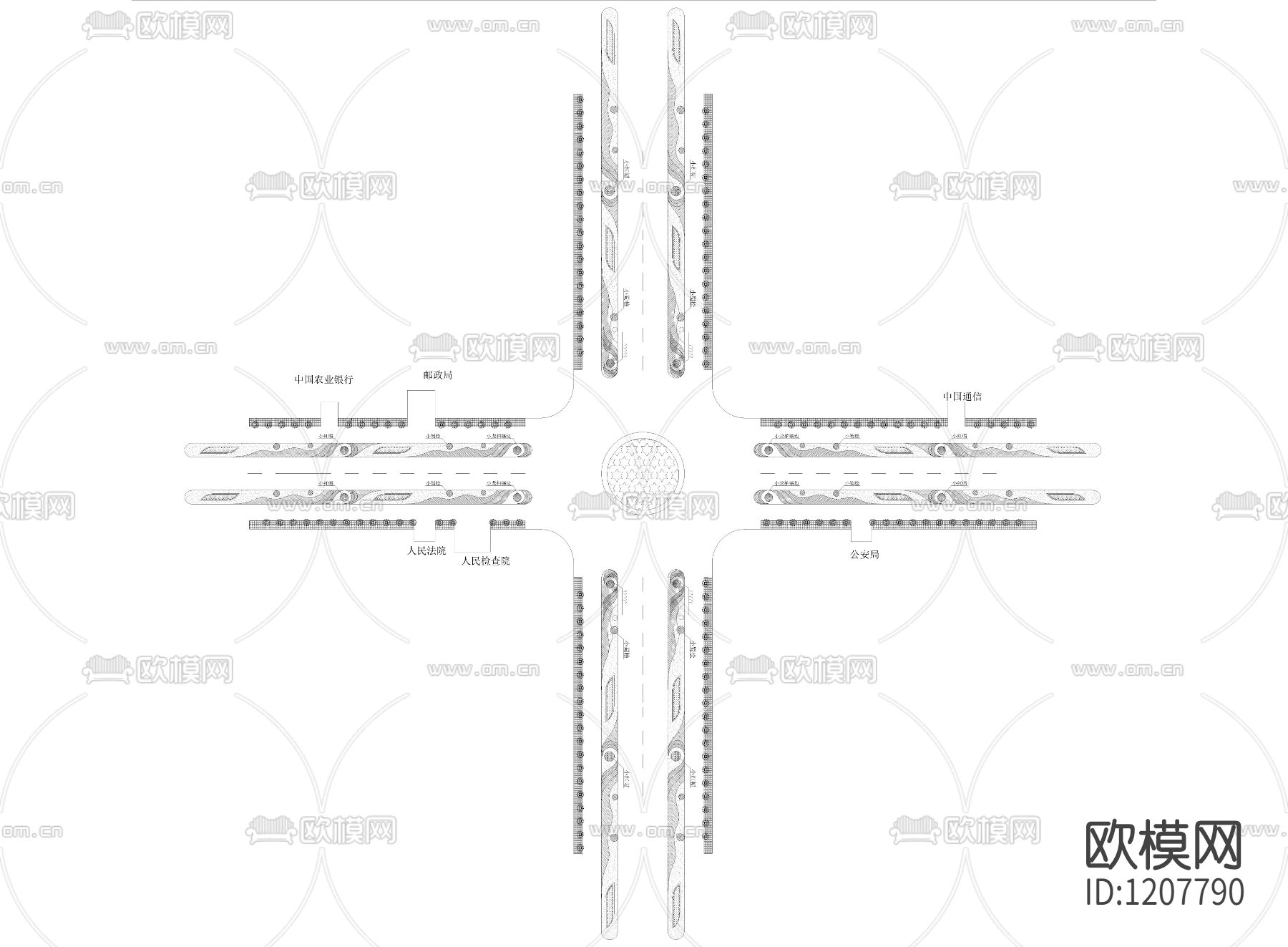 城市道路绿化平面图下载