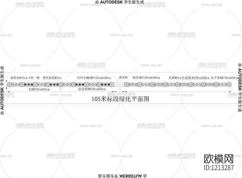 標(biāo)準(zhǔn)道路綠化CAD下載