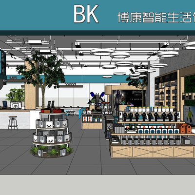  现代手机专卖店su模型 
