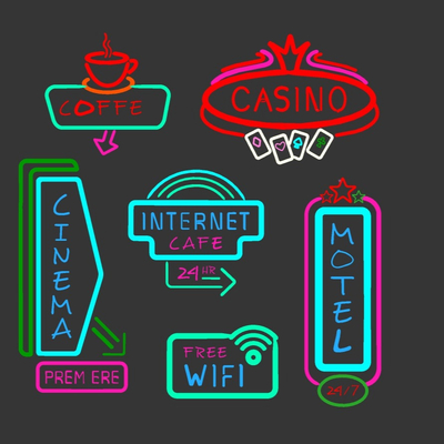  现代霓虹灯su模型 