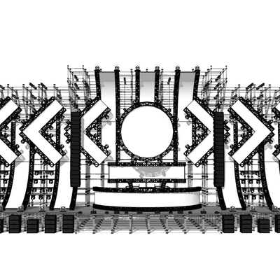  工业风室外舞台su模型 