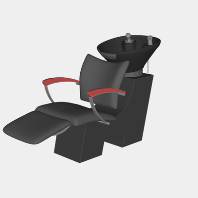  现代皮革按摩椅su模型 