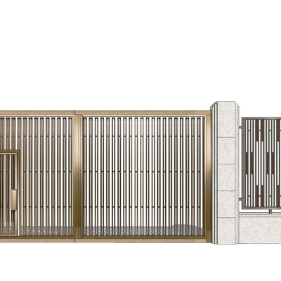 现代住宅小区大门su模型