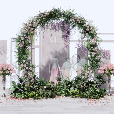  现代婚庆婚礼摄影美陈su模型 