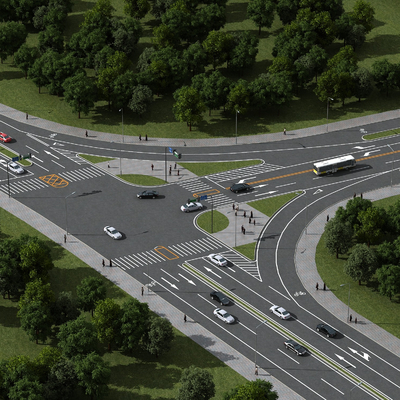 公路道路景观3d模型