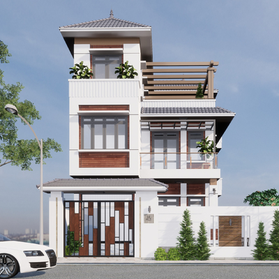 现代独栋别墅su模型