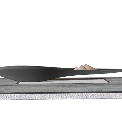 现代山形异形水景雕塑小品su模型