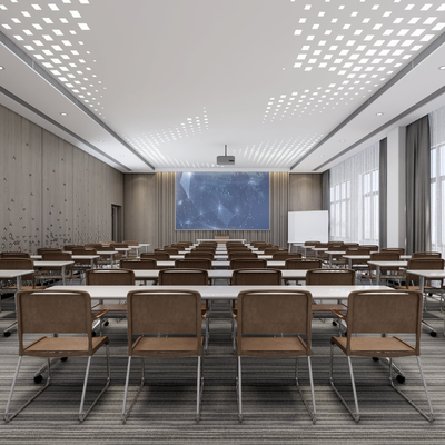 现代多功能会议室su模型