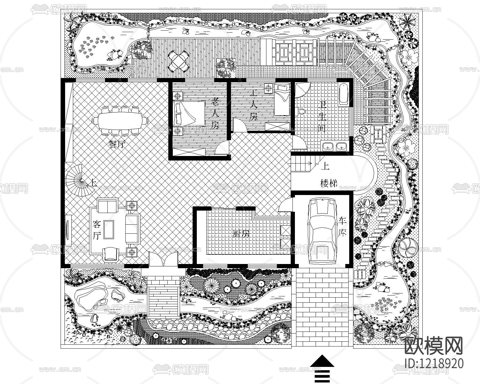 别墅庭院设计平面图下载