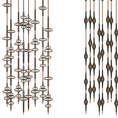  现代玻璃装饰吊灯su模型 