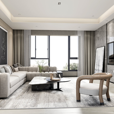 现代客厅su模型