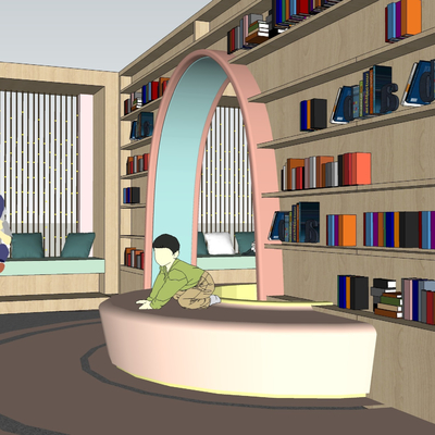 现代幼儿园活动室su模型