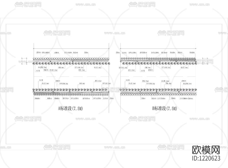 市政道路綠化標(biāo)準(zhǔn)段景觀設(shè)計詳圖下載