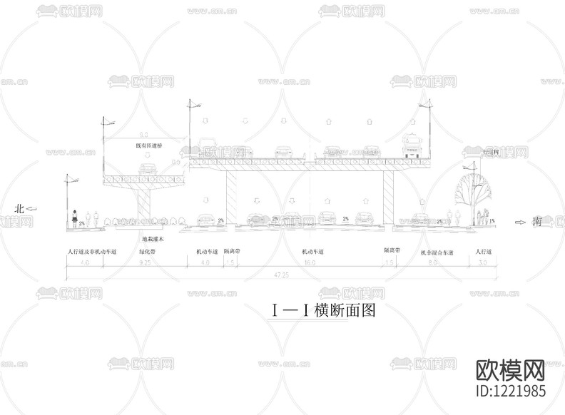高架道路的綠化斷面下載
