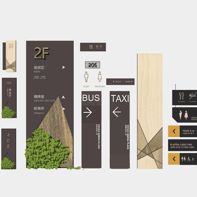 现代住宅小区指示牌导视系统su模型