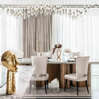 HWCD设计  美式混搭轻奢餐桌椅