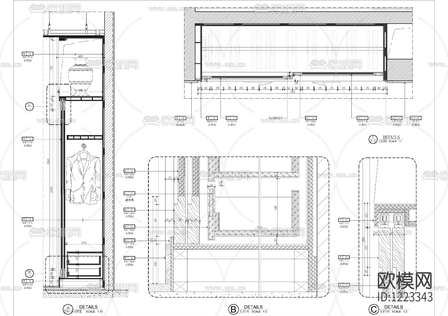 衣柜CAD节点图库合集下载（渲染图5）