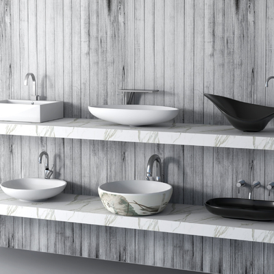  现代洗手盆su模型 