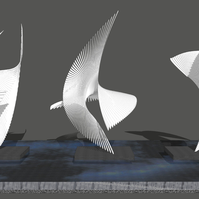 现代抽象雕塑su模型