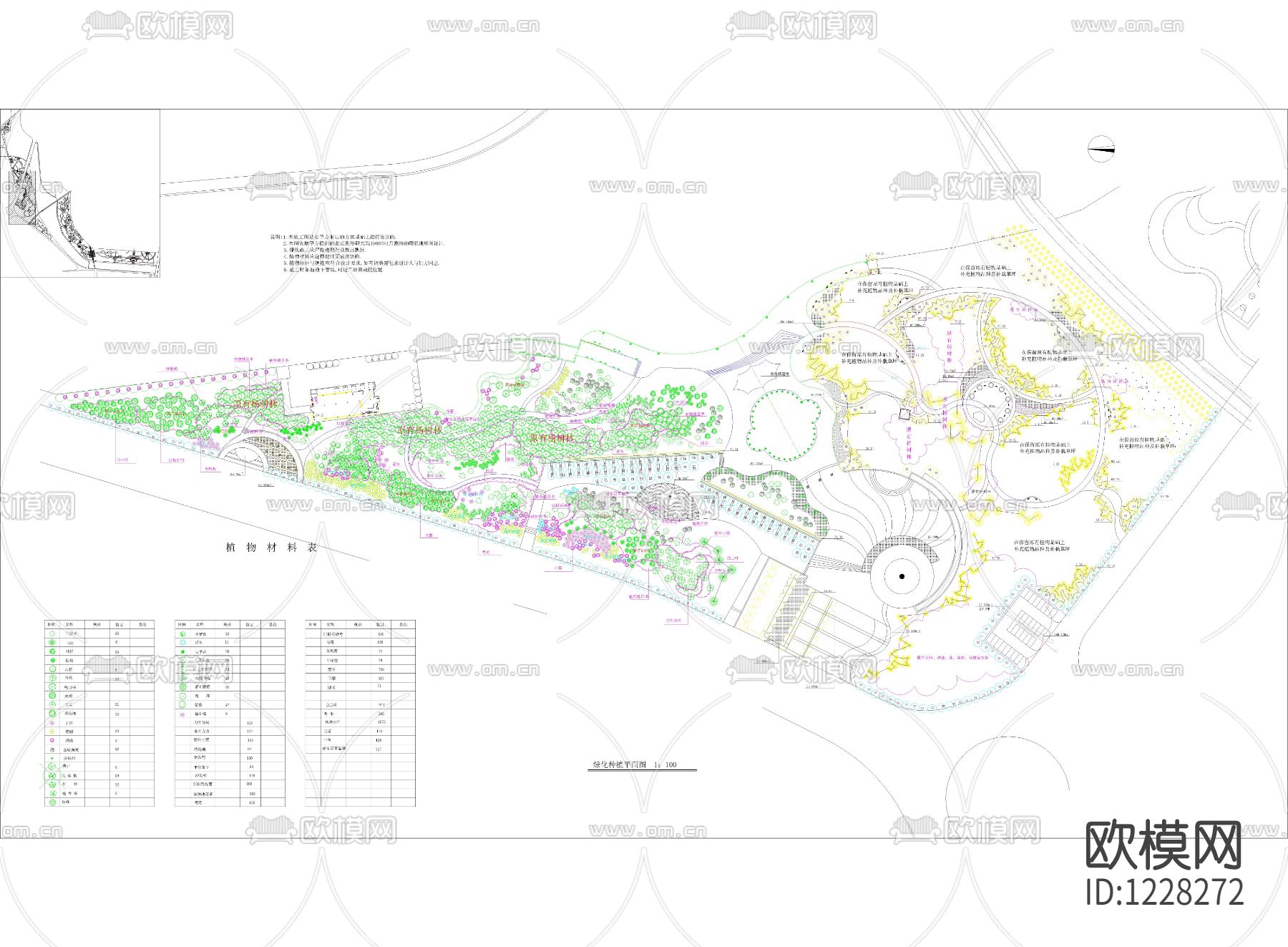 公园植物配置图纸下载