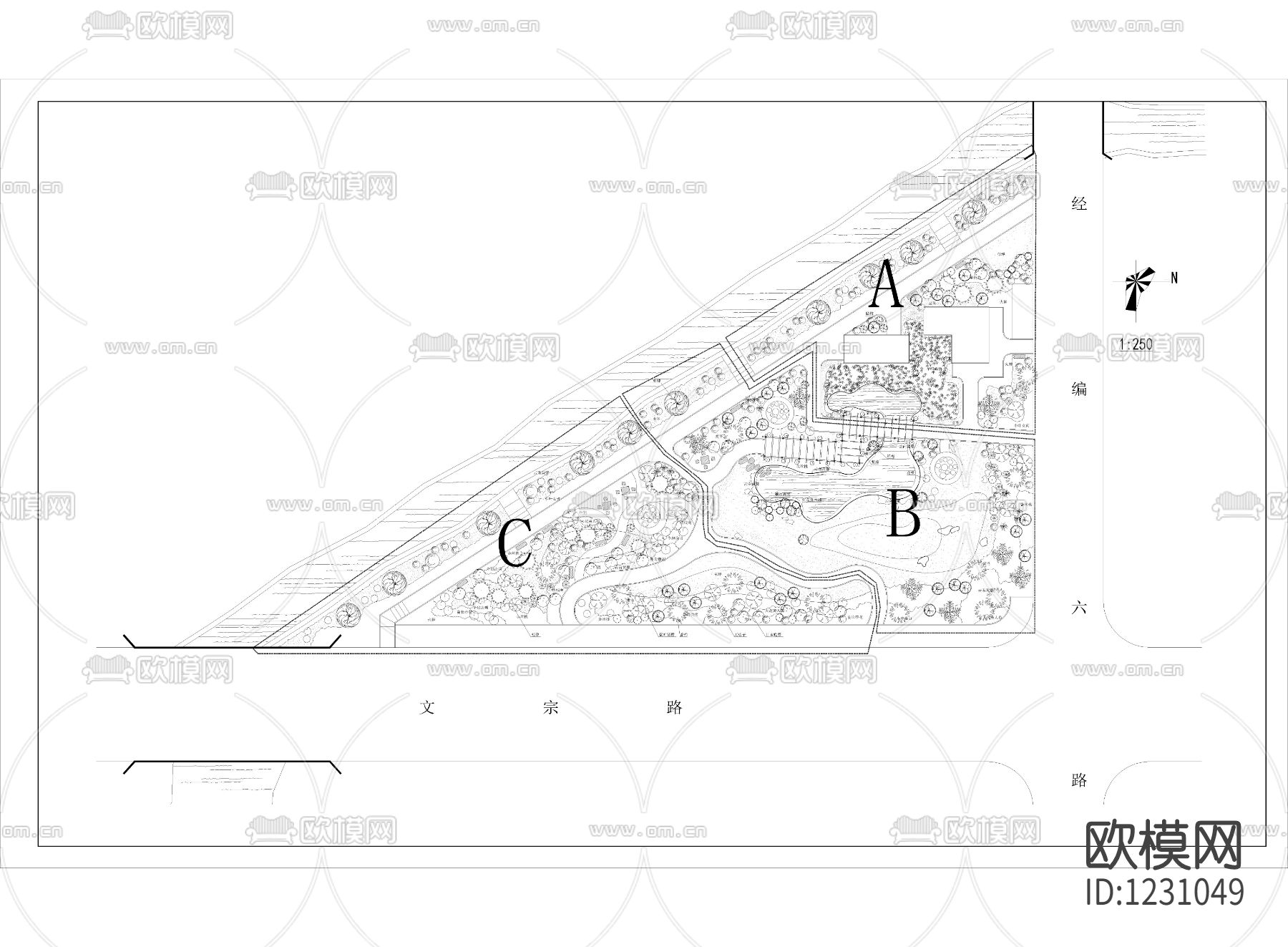 小公园绿化设计施工图下载