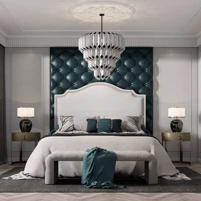 简欧卧室su模型