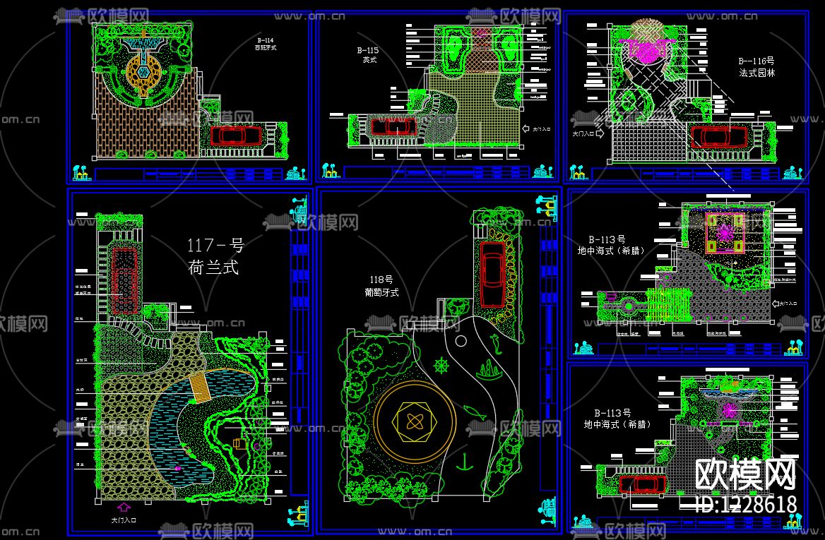 别墅花园园林设计方案下载（渲染图1）