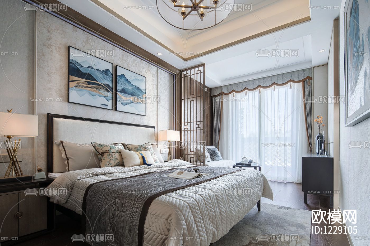 贺州彰泰城别墅样板房施工图下载（渲染图2）