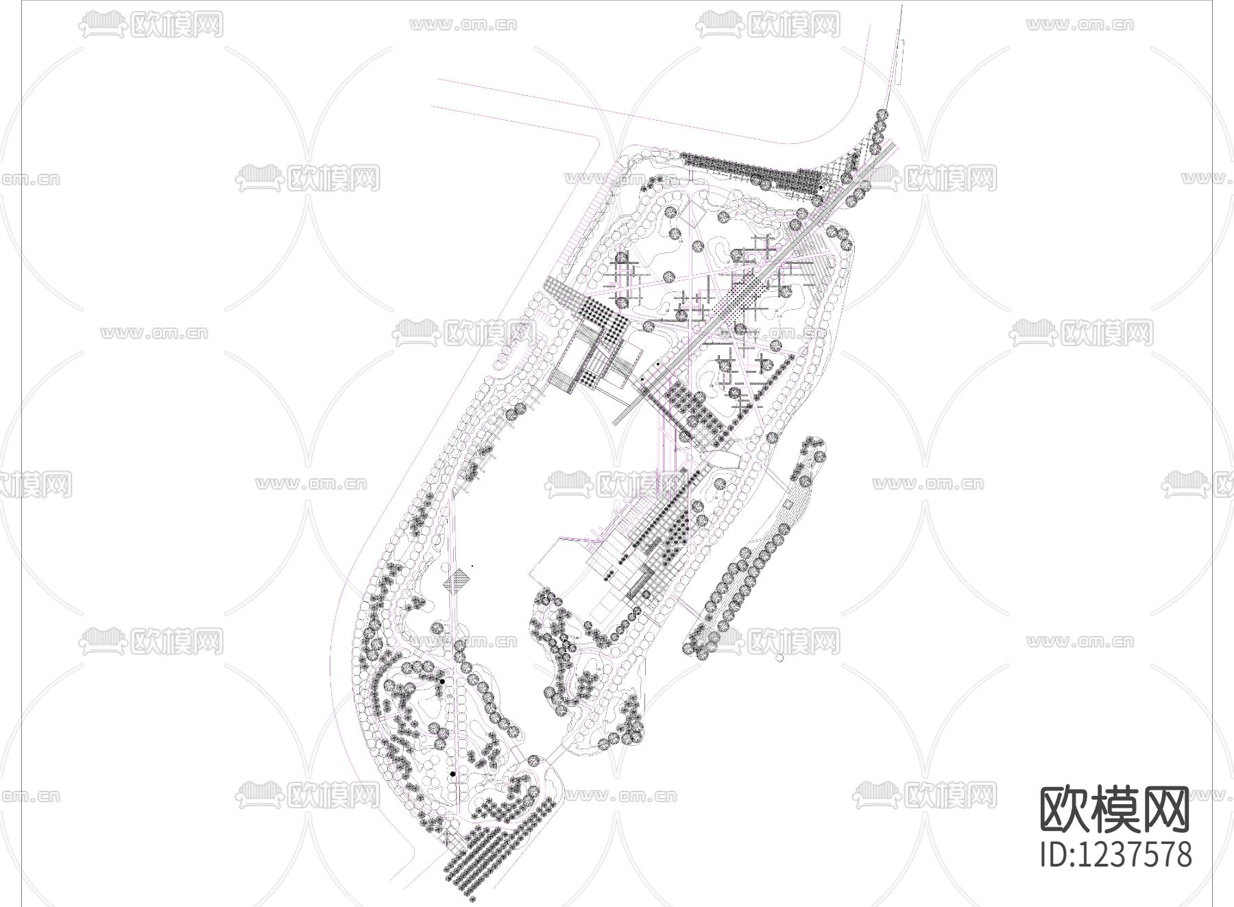 广东某工厂改造公园景观设计施工图下载