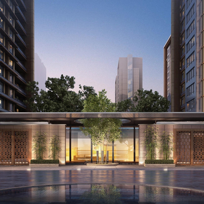  现代住宅小区su模型 