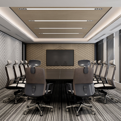 现代会议室su模型