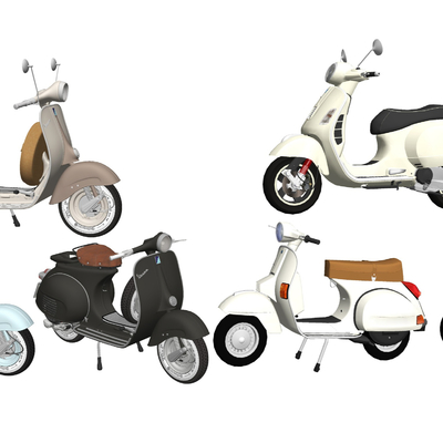 现代电动车摩托车su模型