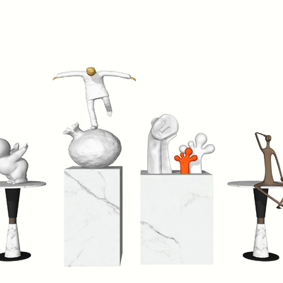 现代轻奢雕塑su模型