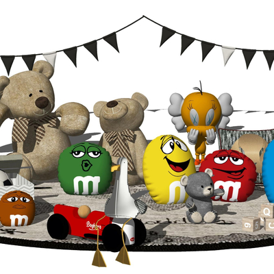  现代儿童玩具su模型 