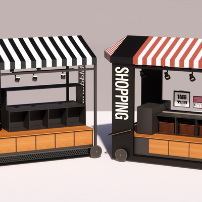  现代快餐车su模型 