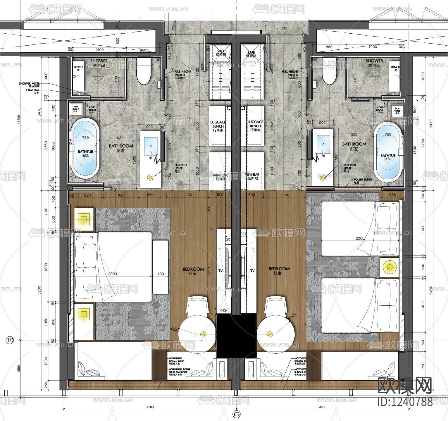 中国江阴澄星万豪酒店客房设计方案+效果图下载（渲染图5）
