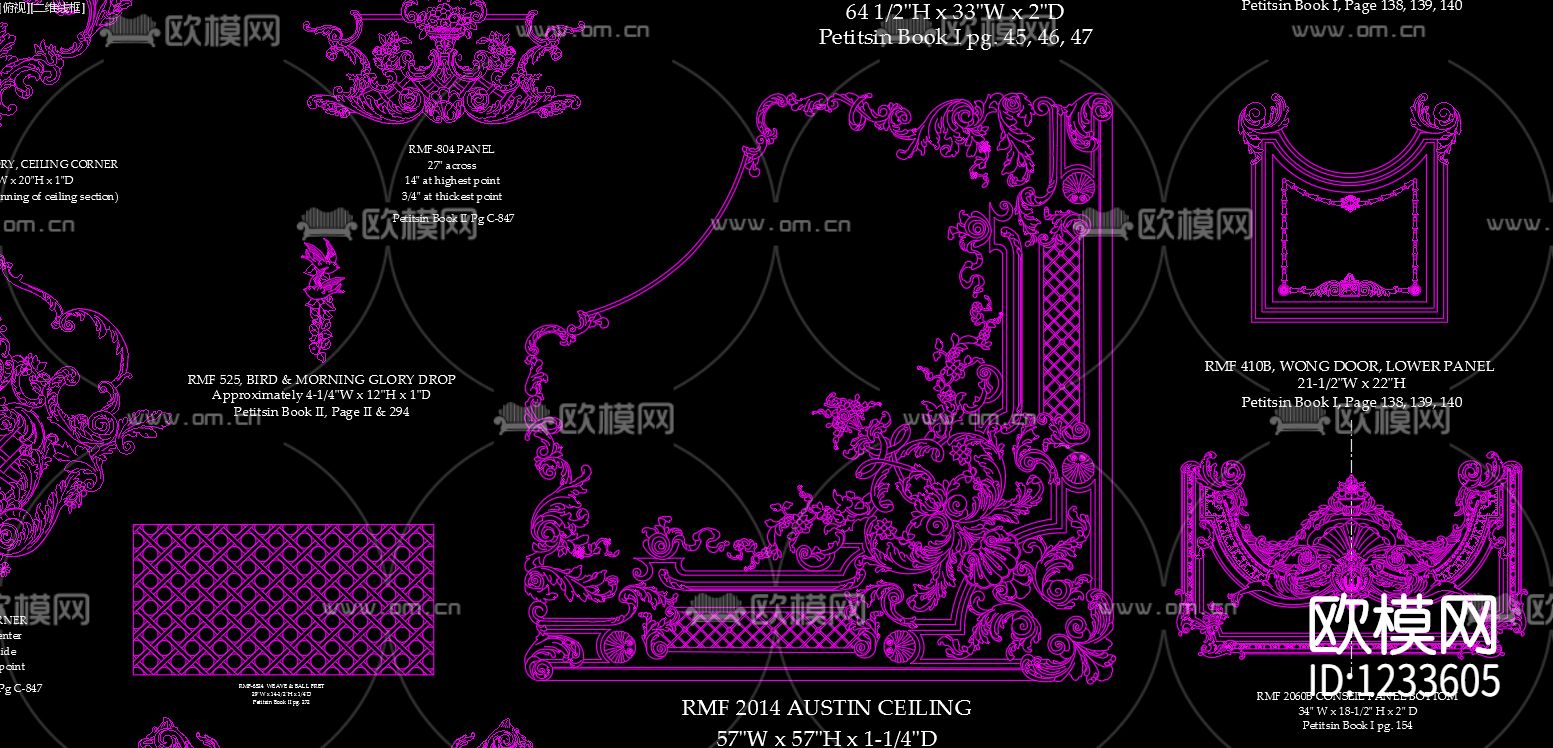 法式雕花cad图库下载（渲染图2）