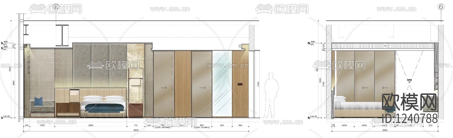 中国江阴澄星万豪酒店客房设计方案+效果图下载（渲染图6）