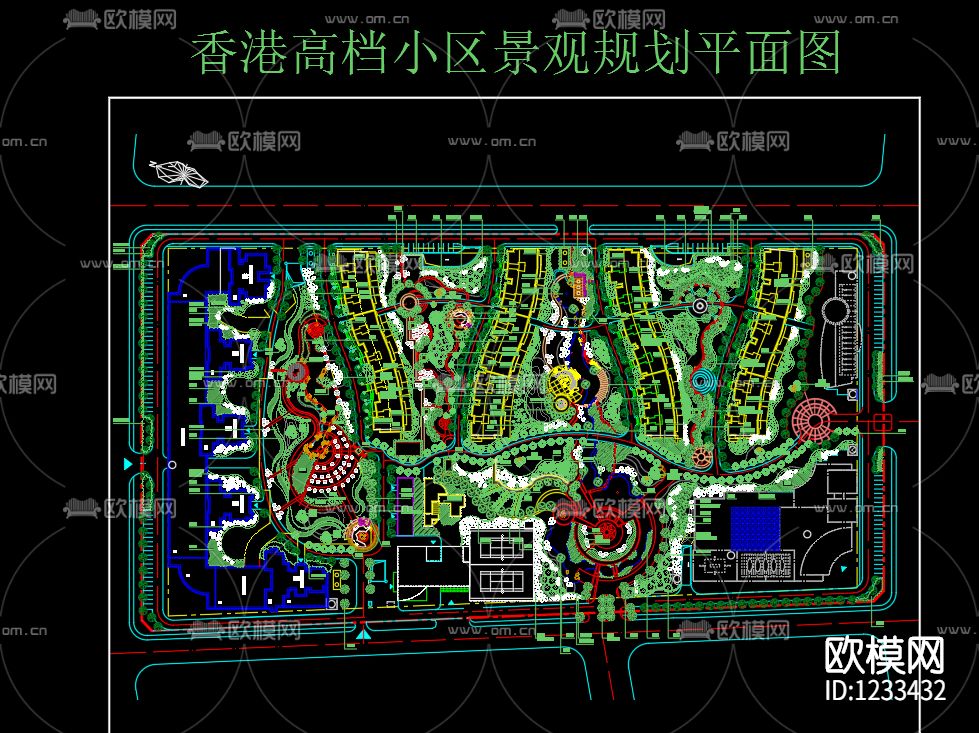 香港高档小区景观规划平面方案下载
